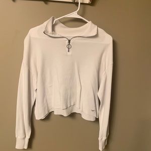 Hollister cropped quarter zip